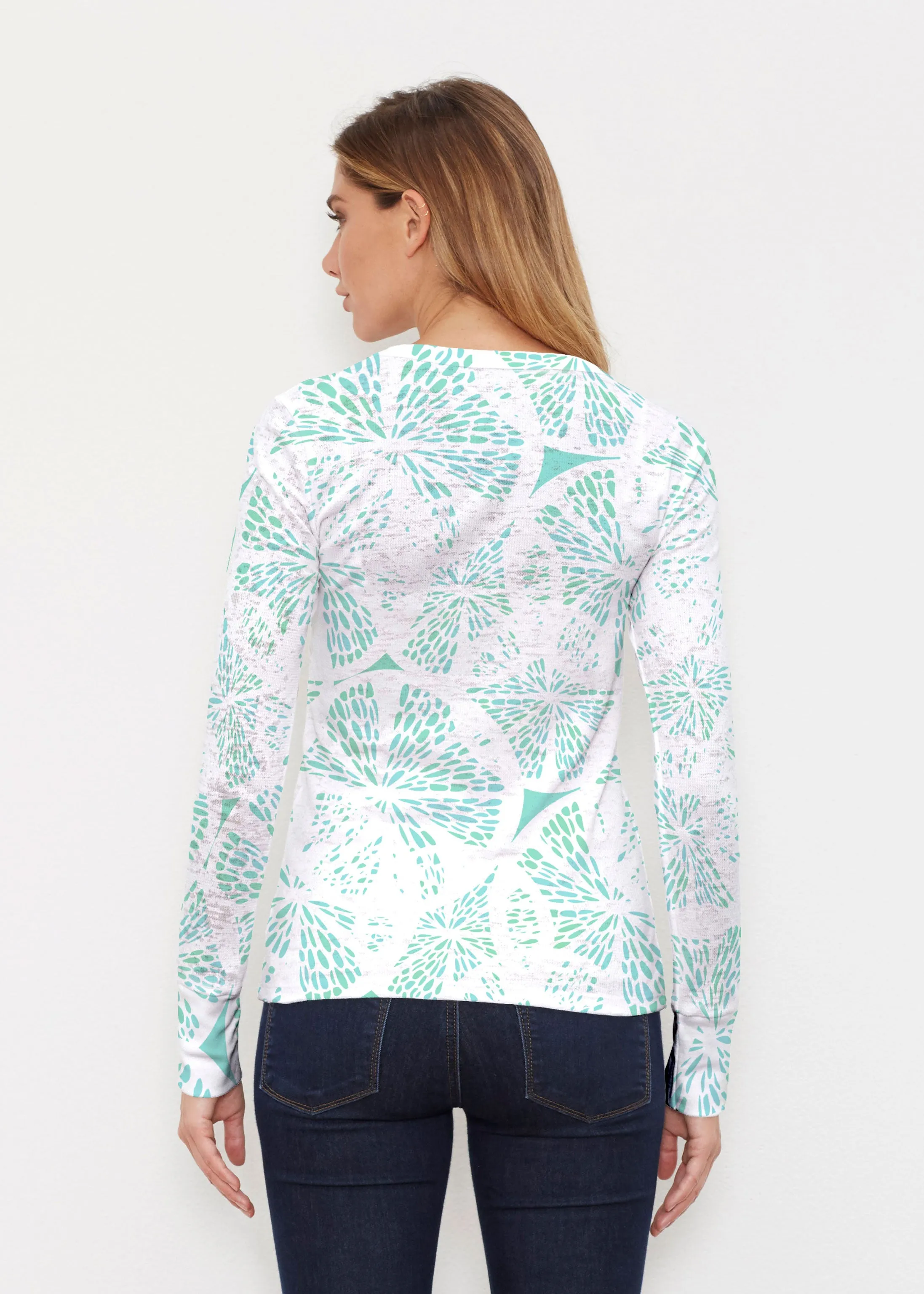 Aqua Citrus (7855) ~ Thermal Long Sleeve Crew Shirt