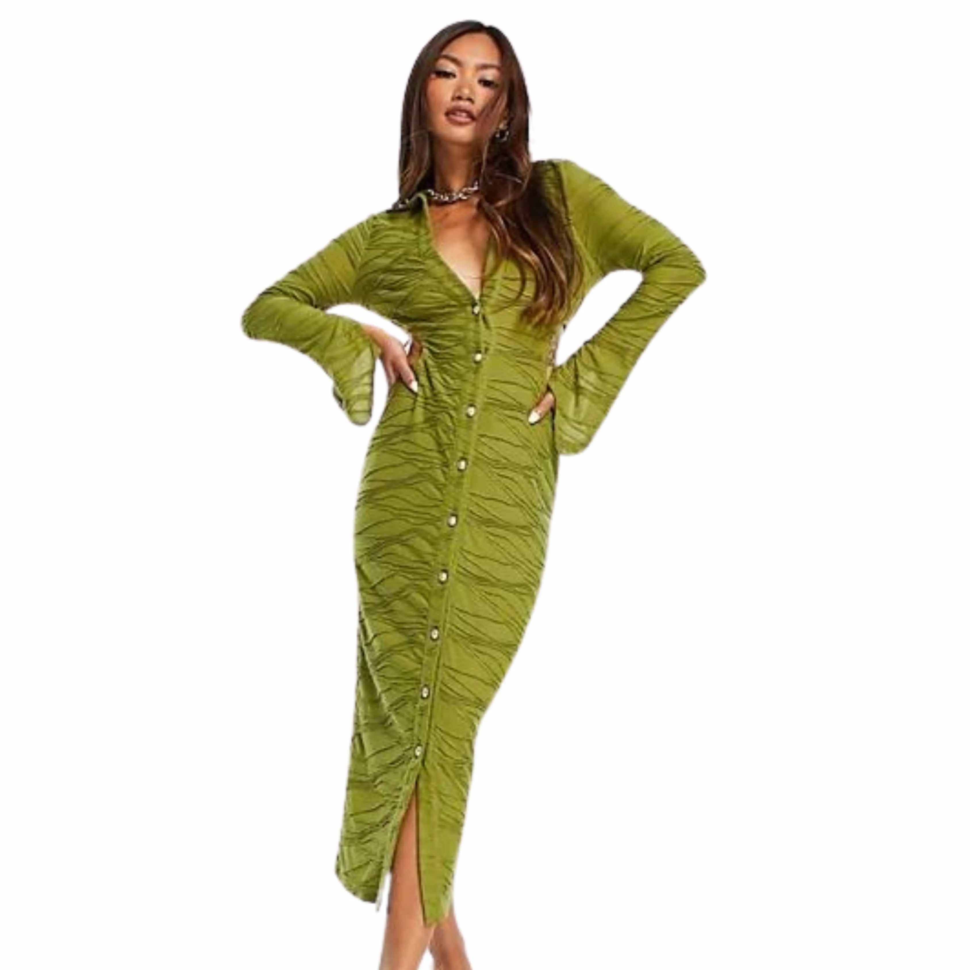 ASOS - Cut Out Shirt Bodycon Midaxi Dress