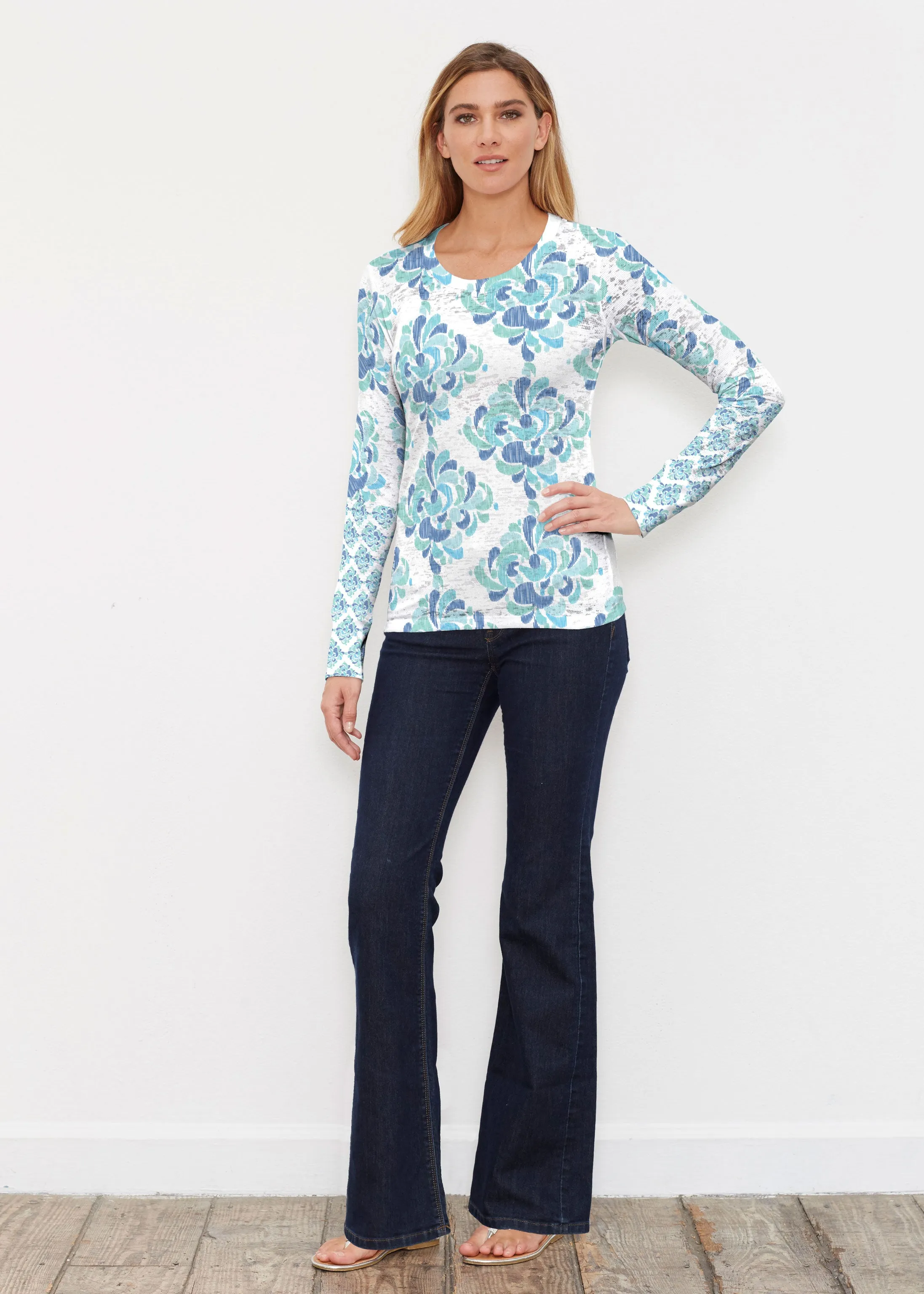 Be Jeweled (7811) ~ Thermal Long Sleeve Crew Shirt