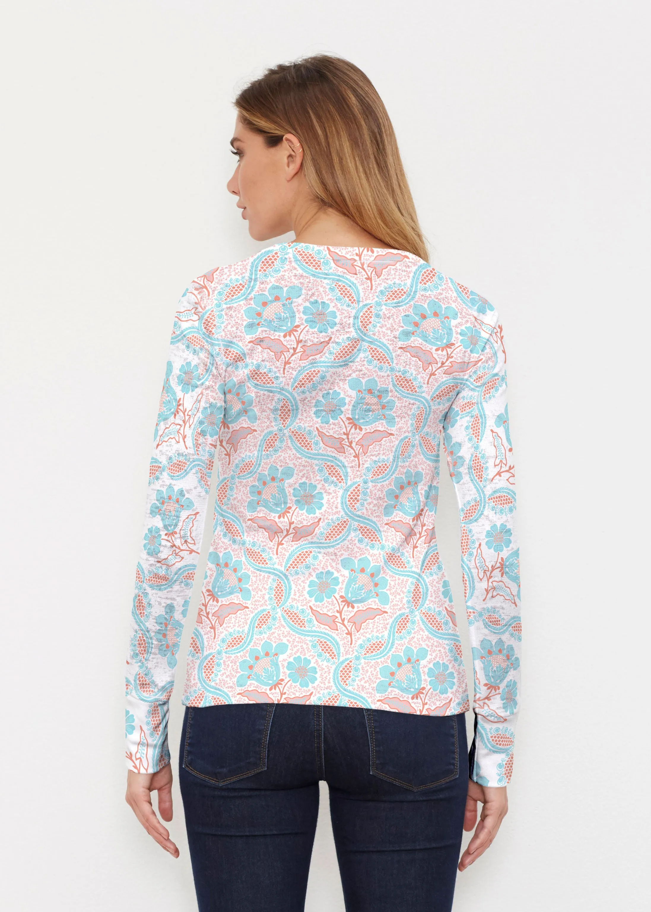Braided Flower (7932) ~ Thermal Long Sleeve Crew Shirt