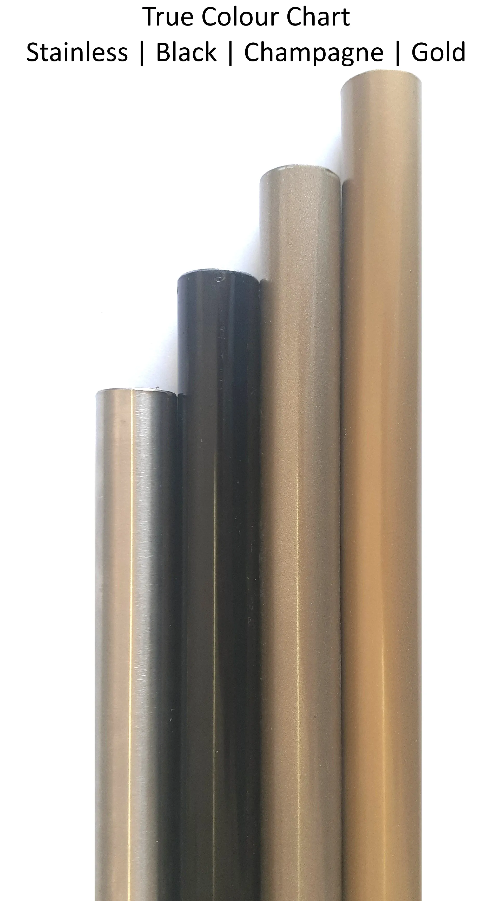 Champagne Curtain Rod 25mm, 1.0m-6.0m