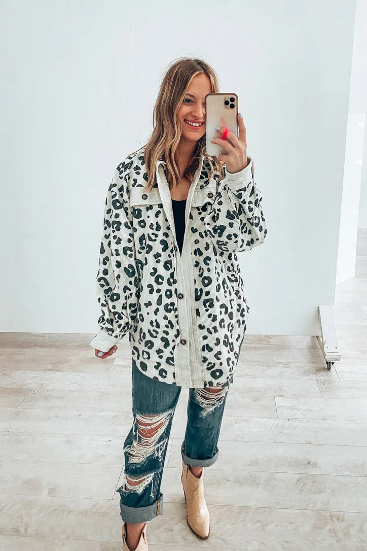 Dani Ivory Leopard Corduroy Shacket | FINAL SALE