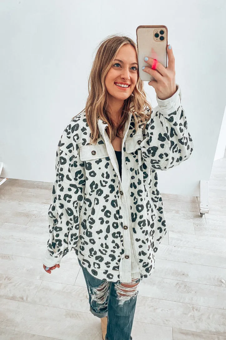 Dani Ivory Leopard Corduroy Shacket | FINAL SALE