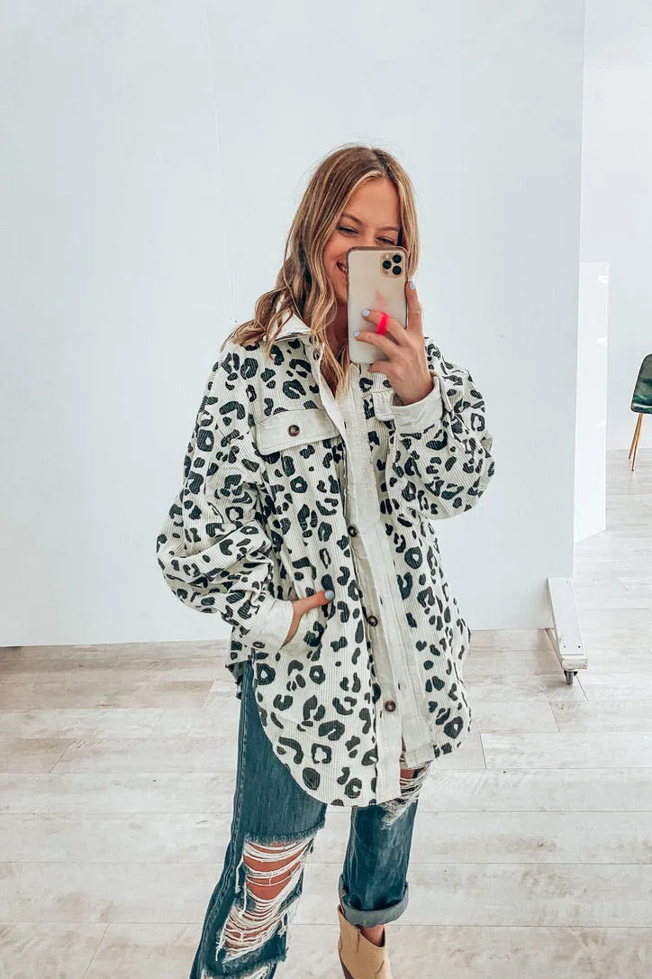 Dani Ivory Leopard Corduroy Shacket | FINAL SALE
