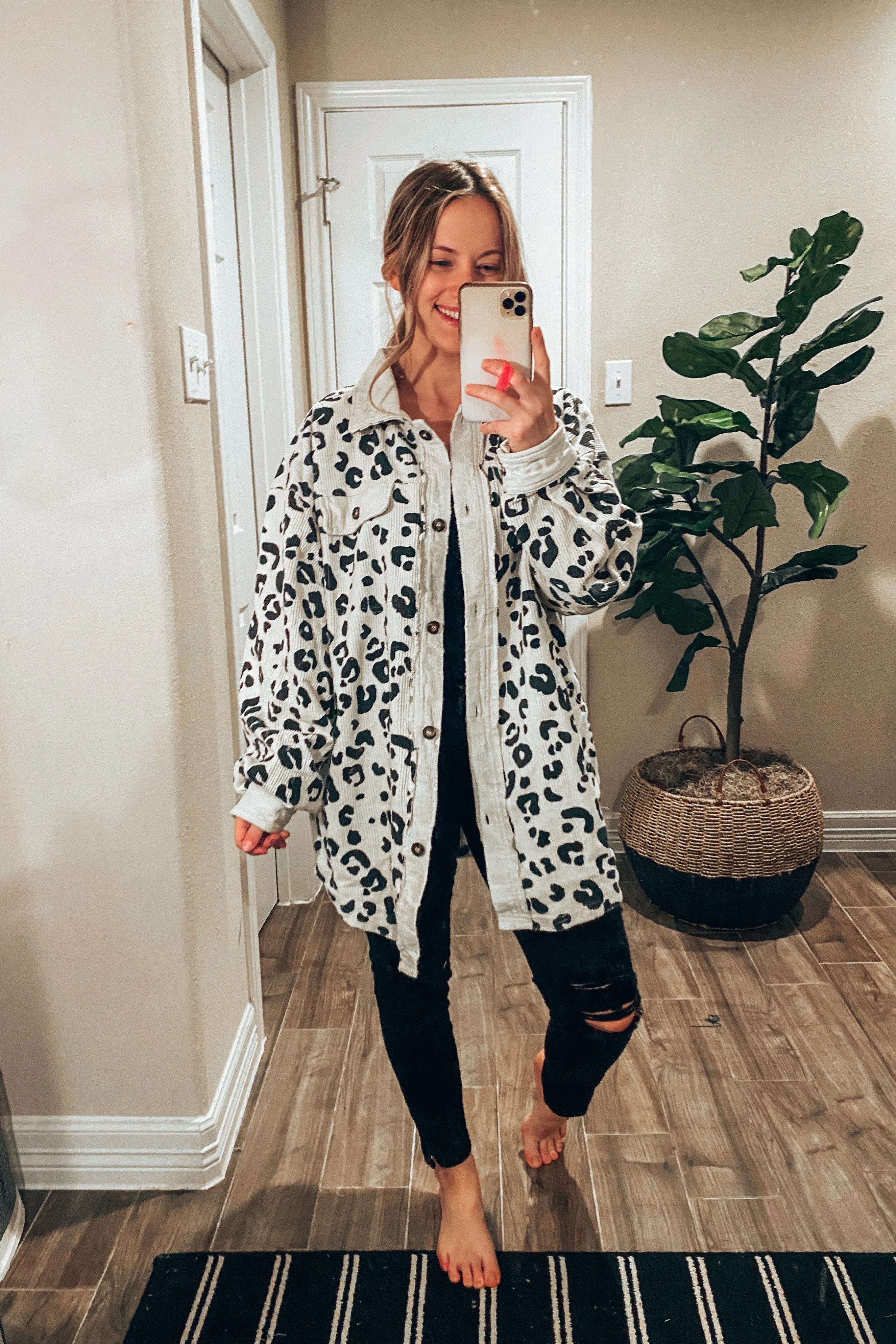 Dani Ivory Leopard Corduroy Shacket | FINAL SALE