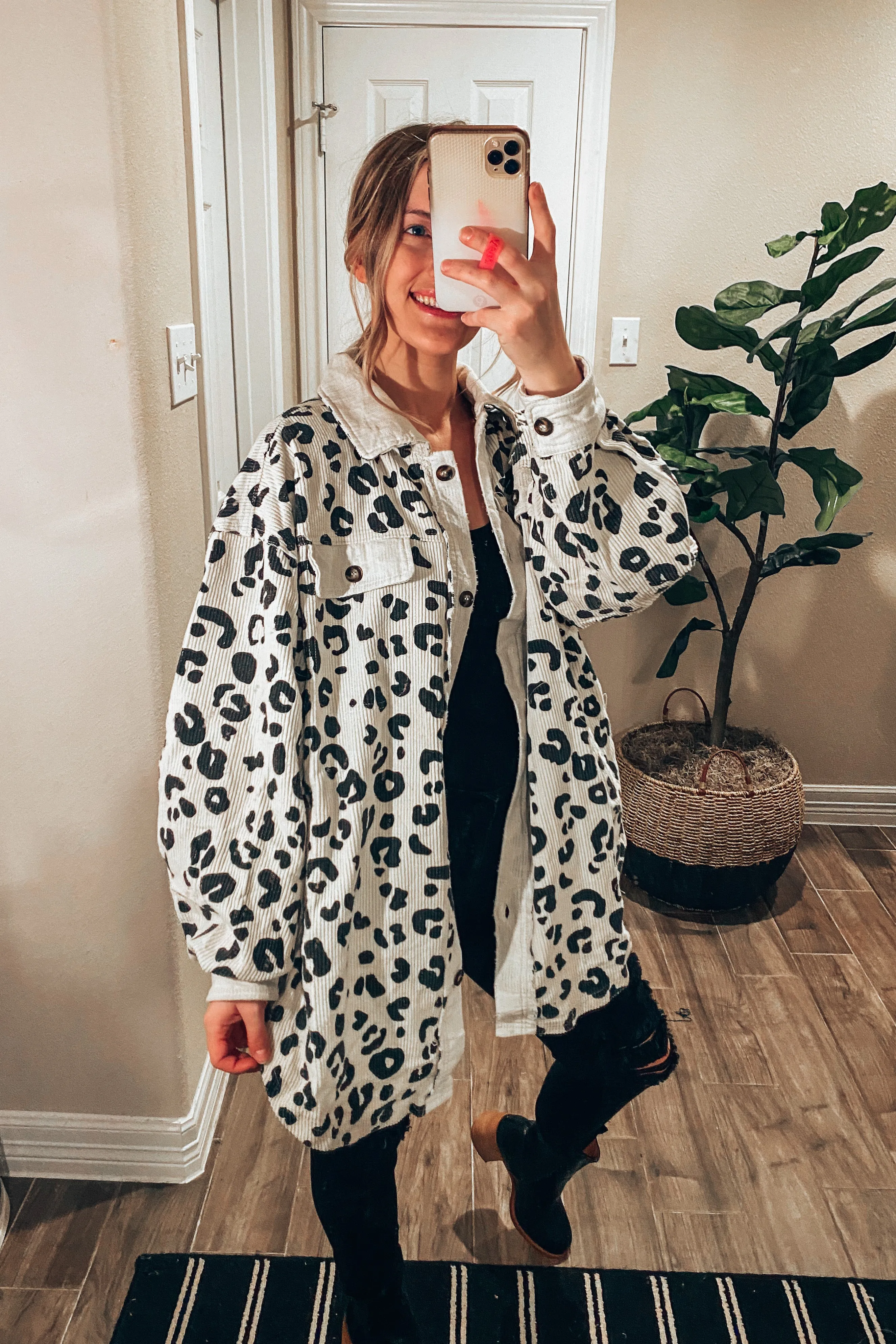 Dani Ivory Leopard Corduroy Shacket | FINAL SALE