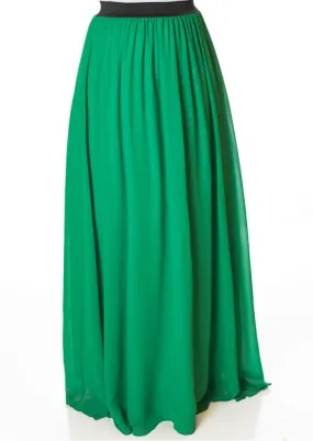 Green Basic maxi skirt