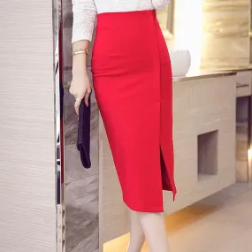 High Waist Pencil Skirt Women Fashion  Midi Skirt