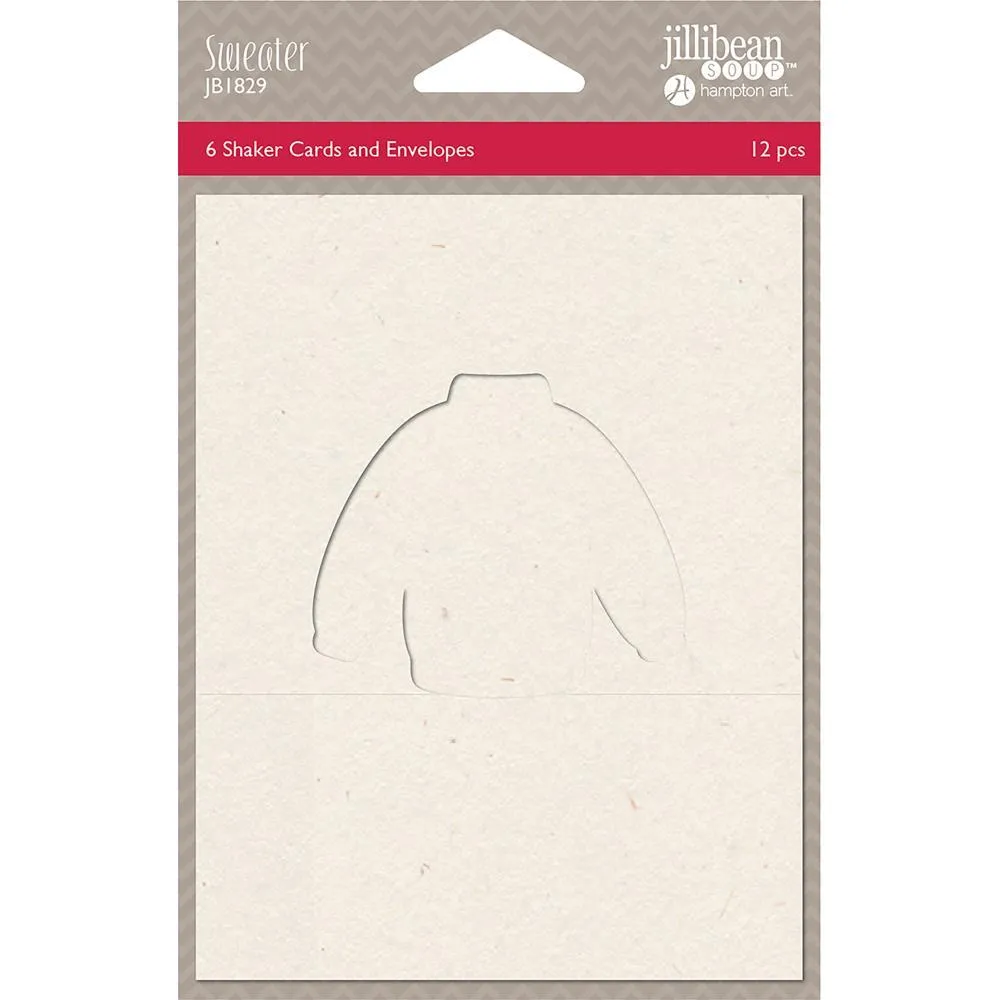 Jillibean Soup Shaker Cards with Envelopes 5.5 inch X4.25 inch 6 pack - Sweater*