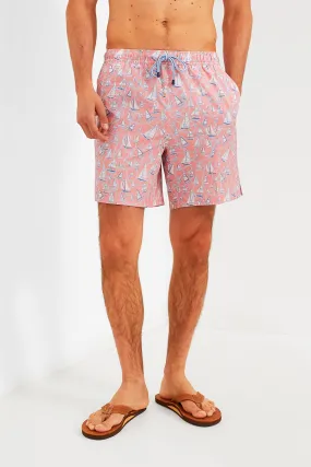 Peach Bloom Ropes and Boats Swim Trunks