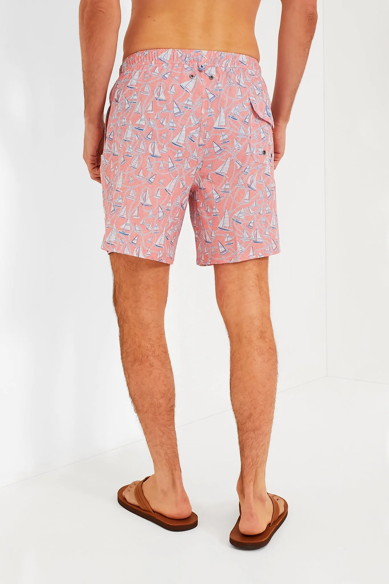 Peach Bloom Ropes and Boats Swim Trunks