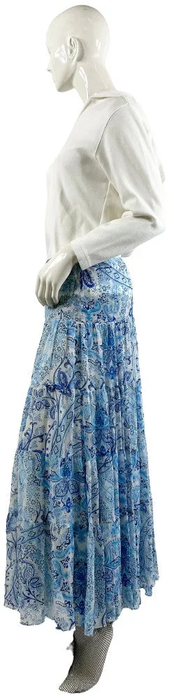 Ralph Lauren Skirt Maxi Blue and White Paisley Size M  SKU 000344-8
