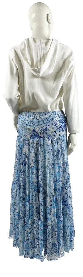 Ralph Lauren Skirt Maxi Blue and White Paisley Size M  SKU 000344-8