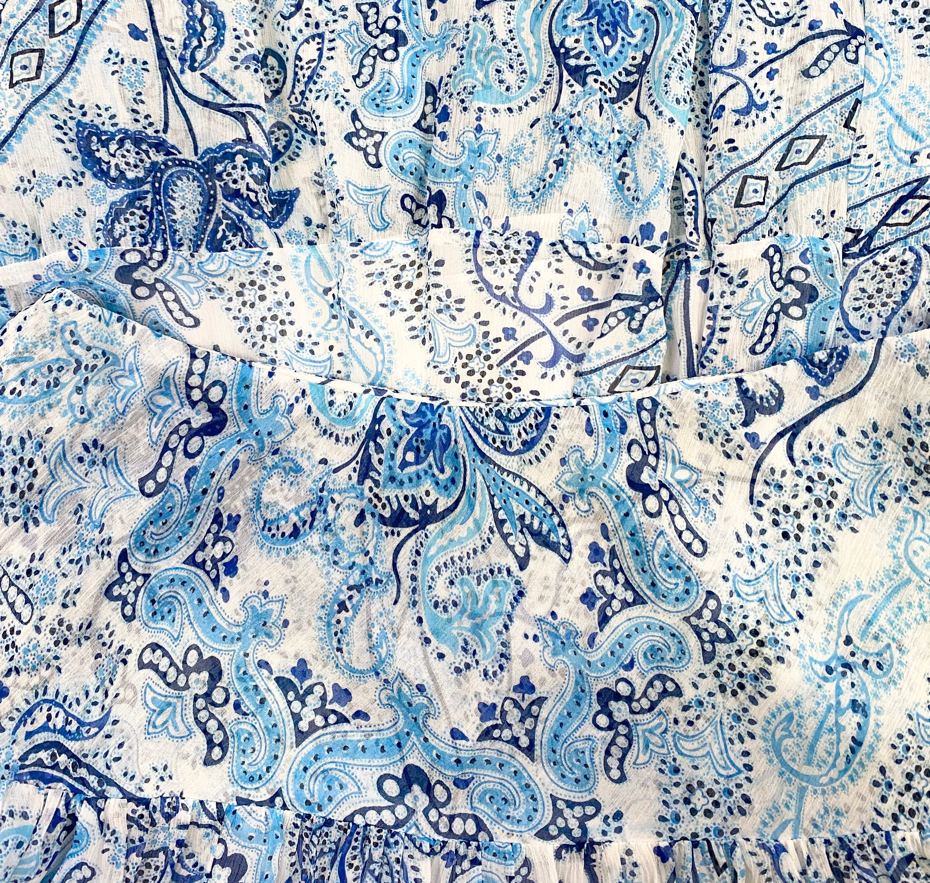 Ralph Lauren Skirt Maxi Blue and White Paisley Size M  SKU 000344-8