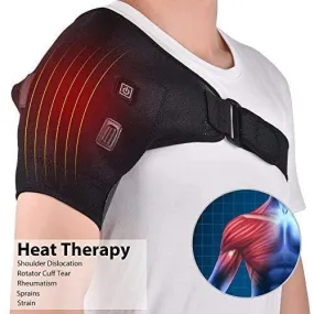 Shoulder Stability Brace Support for Women & Men, Heated Shoulder Wrap Brace, Can Hold Ice Pack, Shoulder Brace Adjustable for Frozen Shoulder Pain, Bursitis, Labrum Tear
