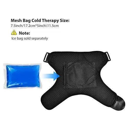 Shoulder Stability Brace Support for Women & Men, Heated Shoulder Wrap Brace, Can Hold Ice Pack, Shoulder Brace Adjustable for Frozen Shoulder Pain, Bursitis, Labrum Tear