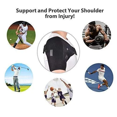 Shoulder Stability Brace Support for Women & Men, Heated Shoulder Wrap Brace, Can Hold Ice Pack, Shoulder Brace Adjustable for Frozen Shoulder Pain, Bursitis, Labrum Tear