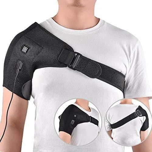 Shoulder Stability Brace Support for Women & Men, Heated Shoulder Wrap Brace, Can Hold Ice Pack, Shoulder Brace Adjustable for Frozen Shoulder Pain, Bursitis, Labrum Tear