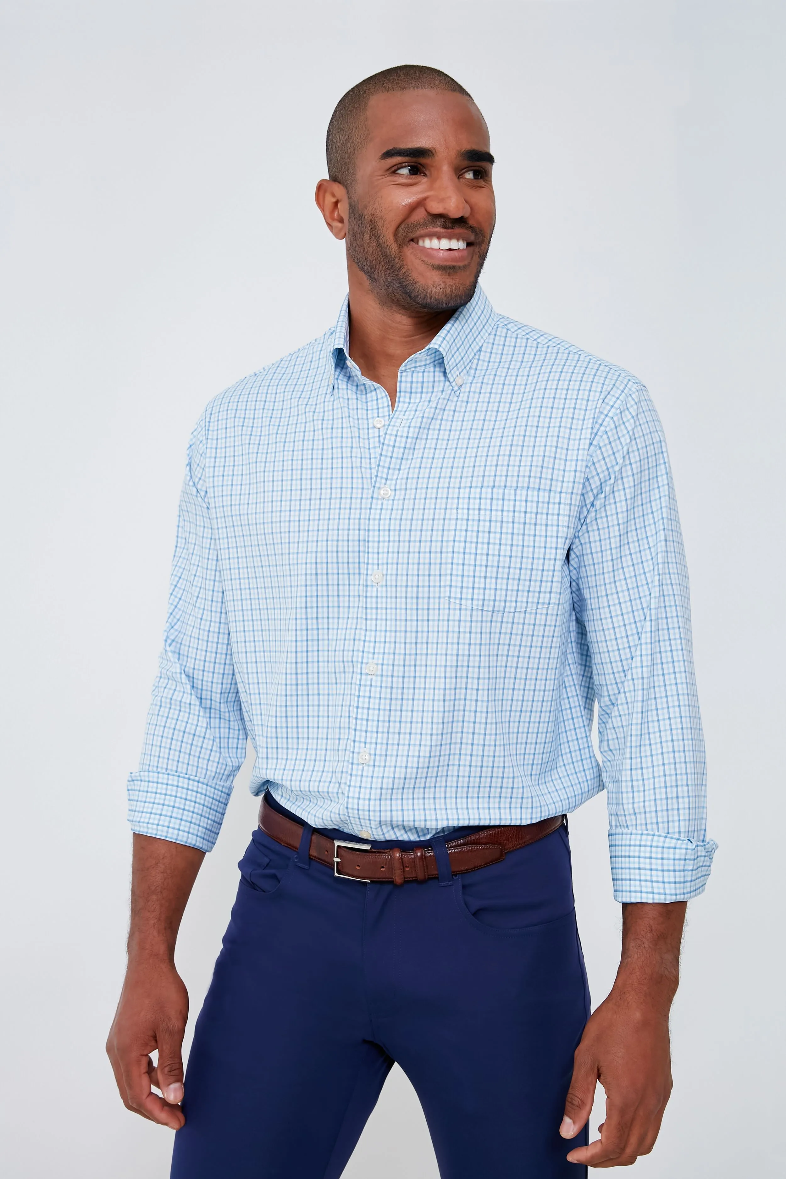 Twilight Blue Daventry Performance Twill Sport Shirt