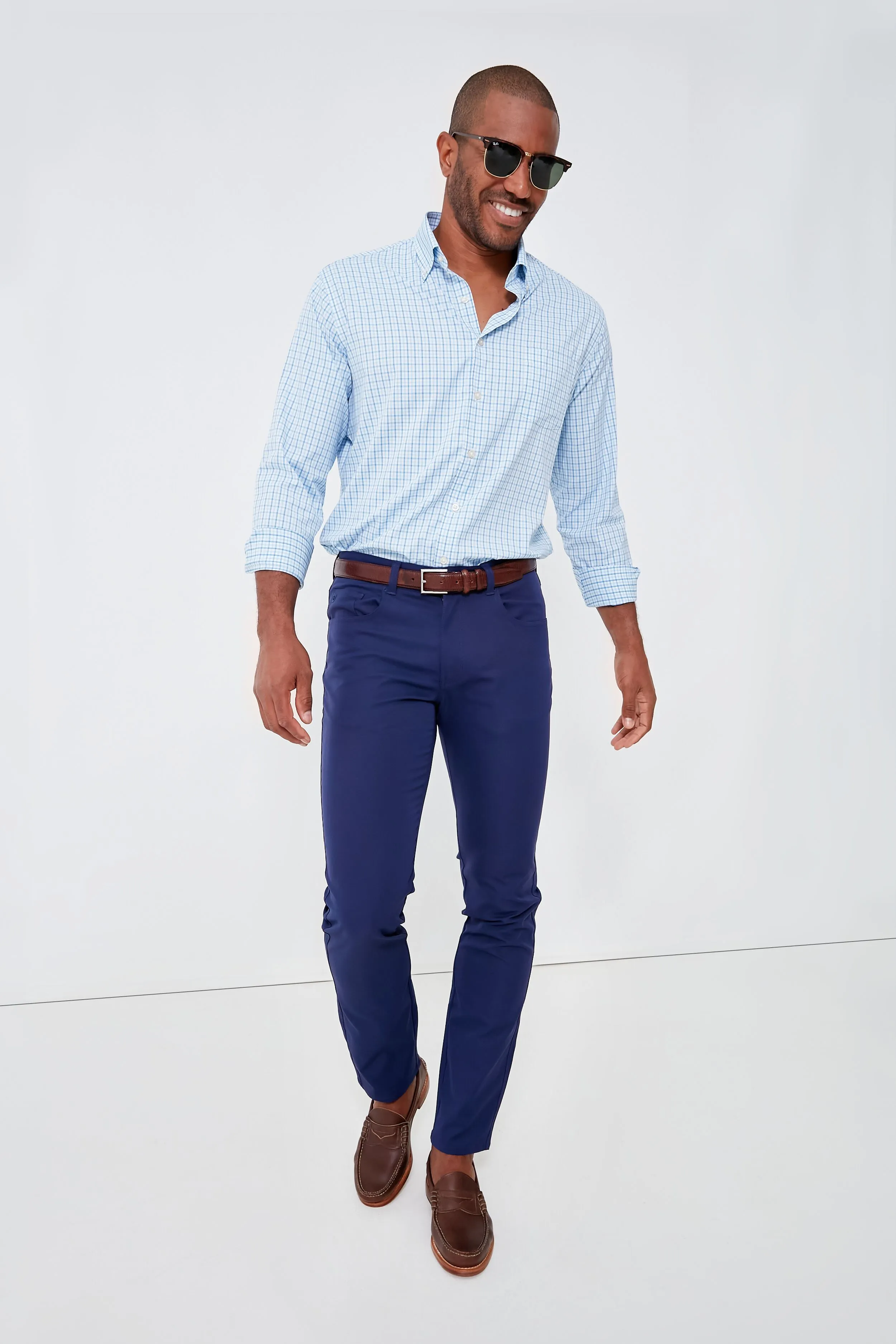 Twilight Blue Daventry Performance Twill Sport Shirt
