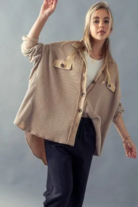 Washed Lightweight Waffle Button Down