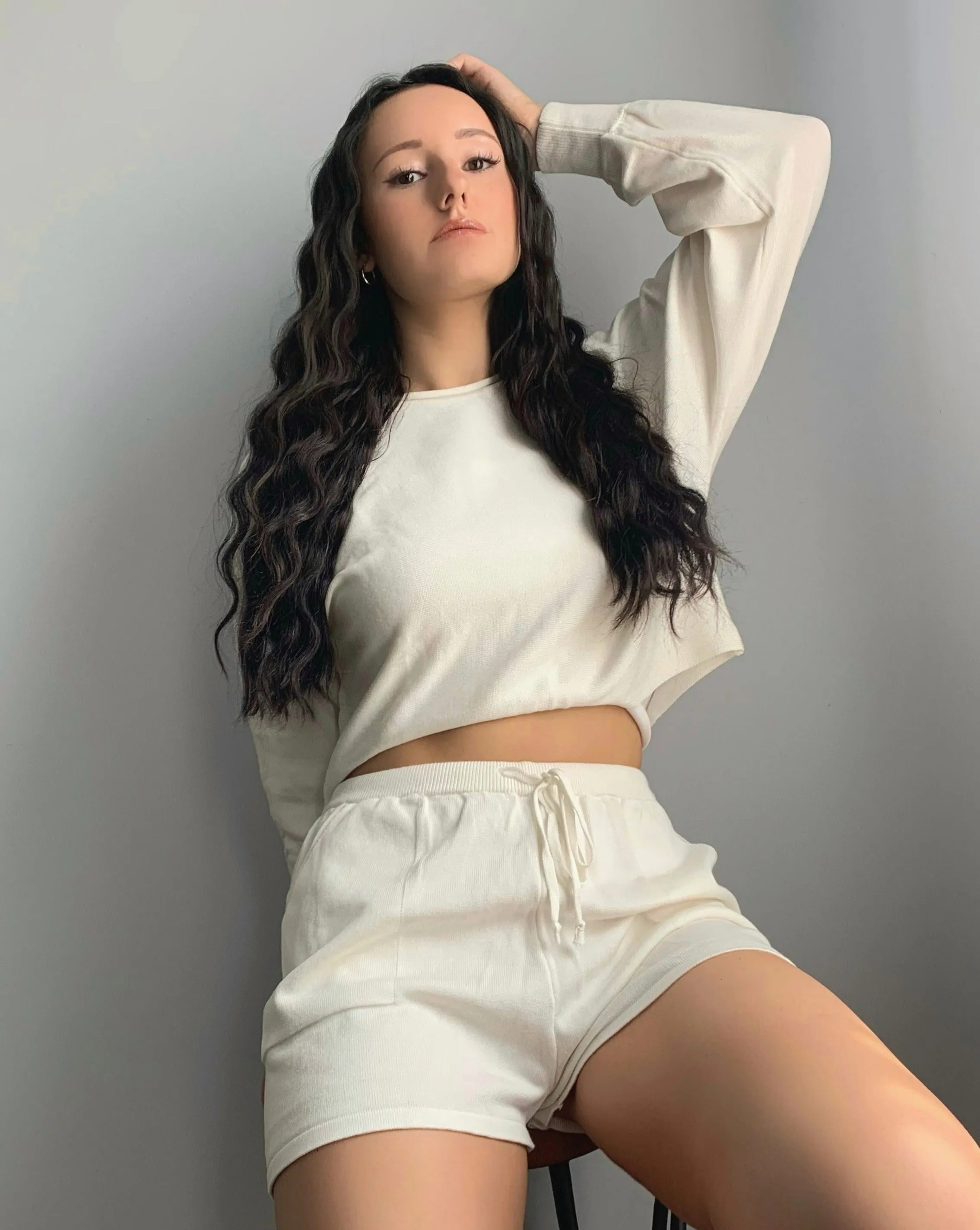 ZESICA Long Sleeve Knit Pullover Sweater Shorts Set